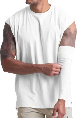 Maiyifu-GJ Gym Workout Tank Tops for Men Summer Running Athletic Sleeveless T-Shirts Training Bodybuilding Muscle Shirts