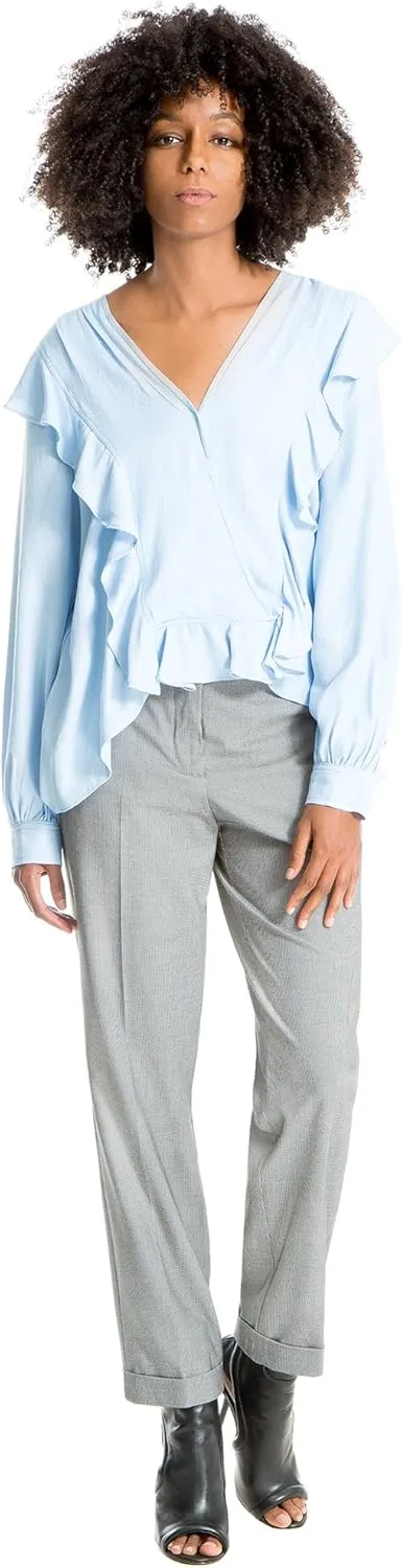 Max Studio Houndstooth Straight-Leg Trousers