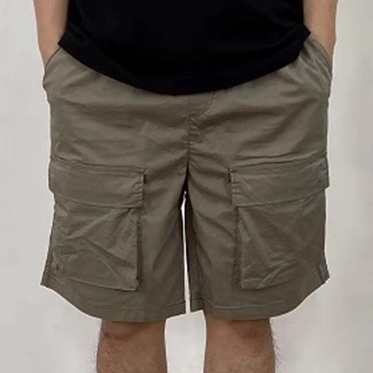 Mens Cargo Shorts Summer Fashion Casual Loose Solid Color 5 Inch Shorts with Multiple Pockets