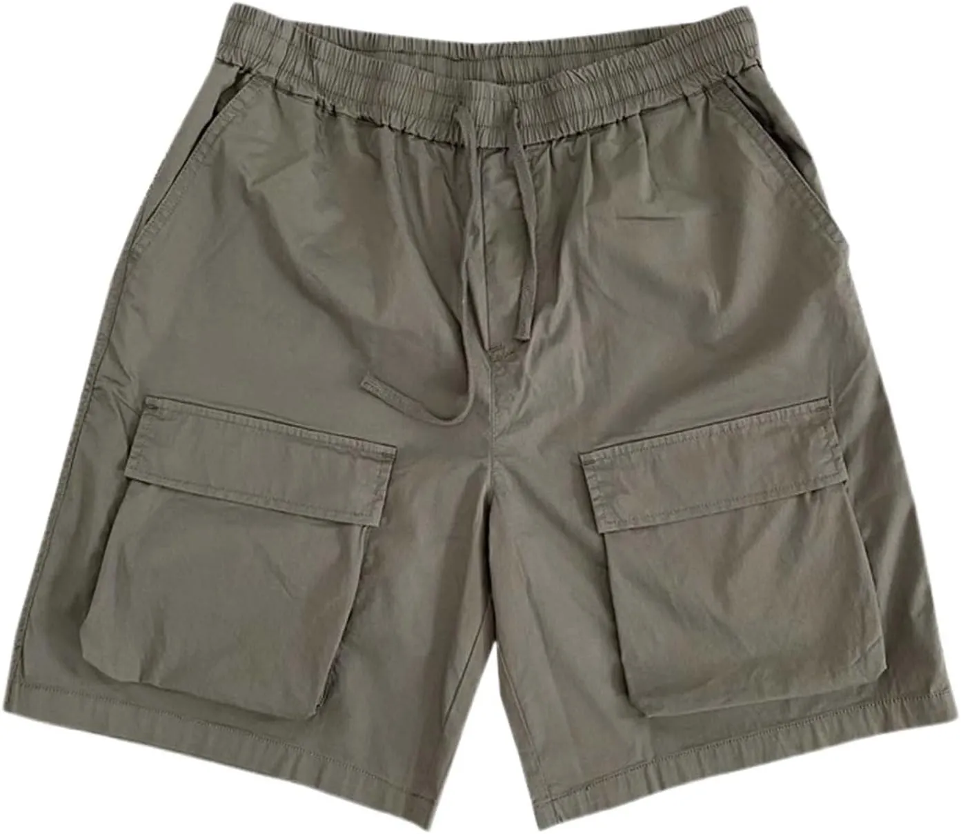Mens Cargo Shorts Summer Fashion Casual Loose Solid Color 5 Inch Shorts with Multiple Pockets