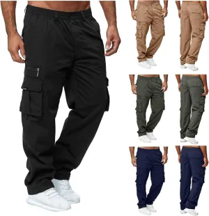 Men's Cargo Sweatpants Open Bottom Hiking Jogger Cargo Sweatpants for Men with Pockets Mens Black Sweatpants