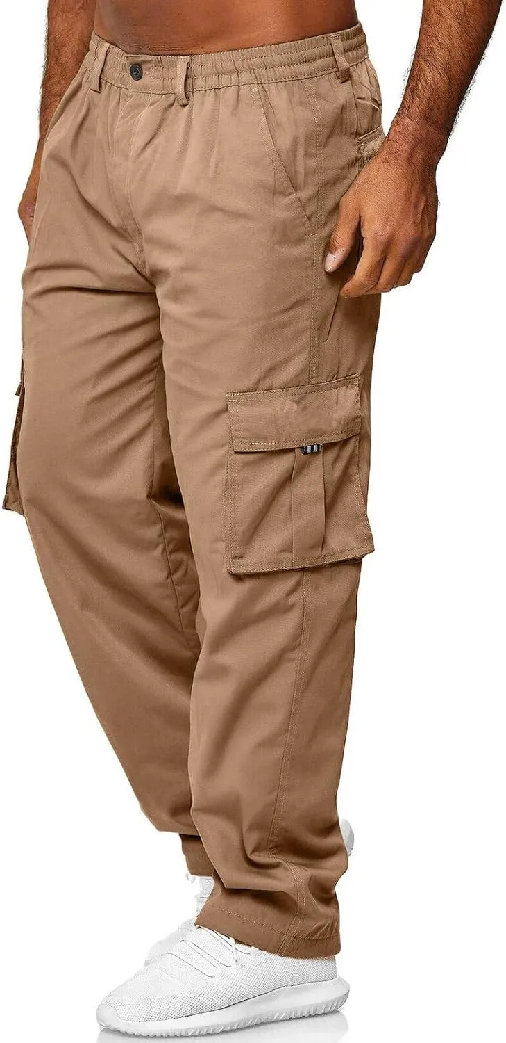 Men's Cargo Sweatpants Open Bottom Hiking Jogger Cargo Sweatpants for Men with Pockets Mens Black Sweatpants
