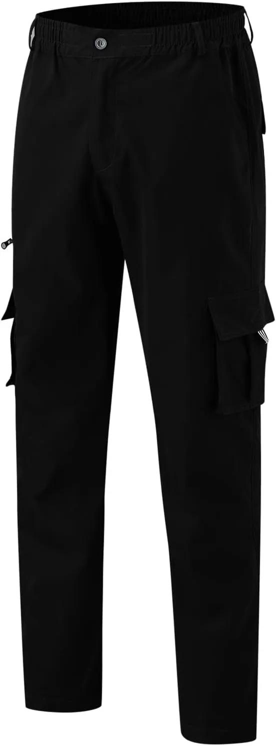 Men's Cargo Sweatpants Open Bottom Hiking Jogger Cargo Sweatpants for Men with Pockets Mens Black Sweatpants