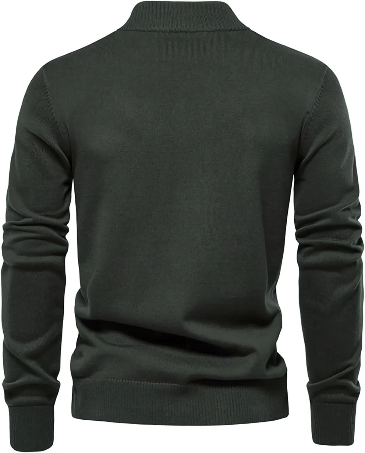 Mens Casual Cardigan Sweater Long Sleeve Mock Neck Button Down Knit Cardigan Sweaters Jacket with Pockets