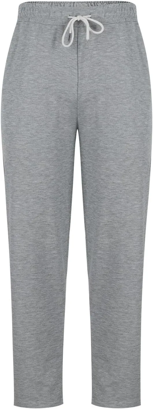 Men's Casual Pants Elastic Waist Drawstring Joggers Sports Pants Lightweight Loose Fit Straight Trousers with Pockets