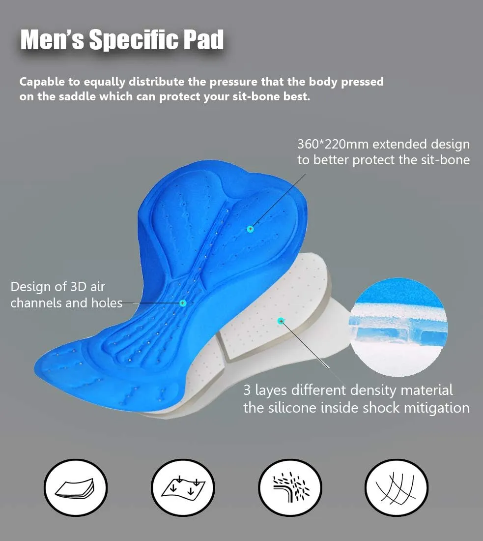 Men's Cycling Jersey Set Men Short Sleeve Compression Bike Shorts Gel Padded Biking Clothing