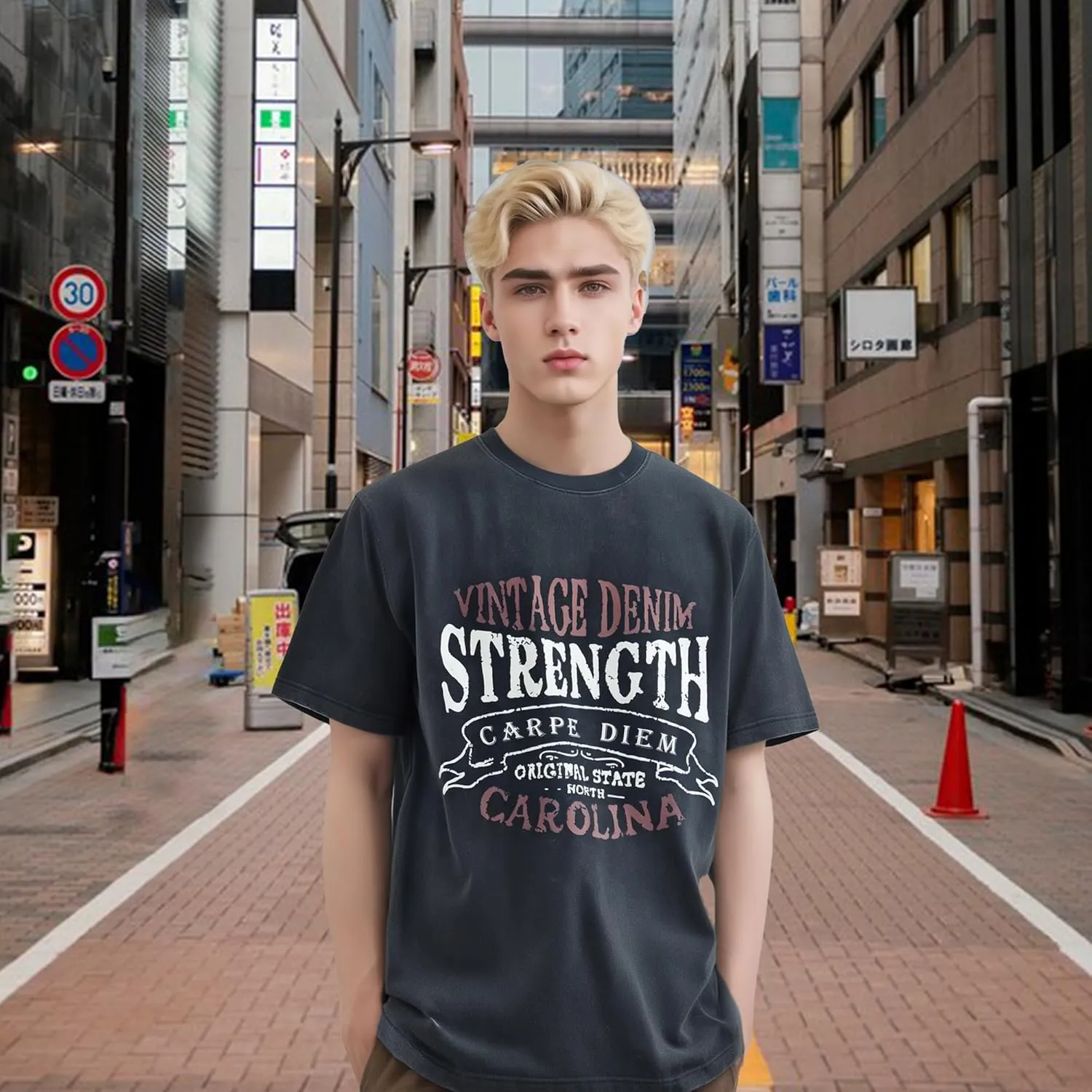 Mens Graphic T Shirts Vintage Baggy Tees Heavy Cotton Acid Wash Tshirt Letter Print Summer Casual Tee Top