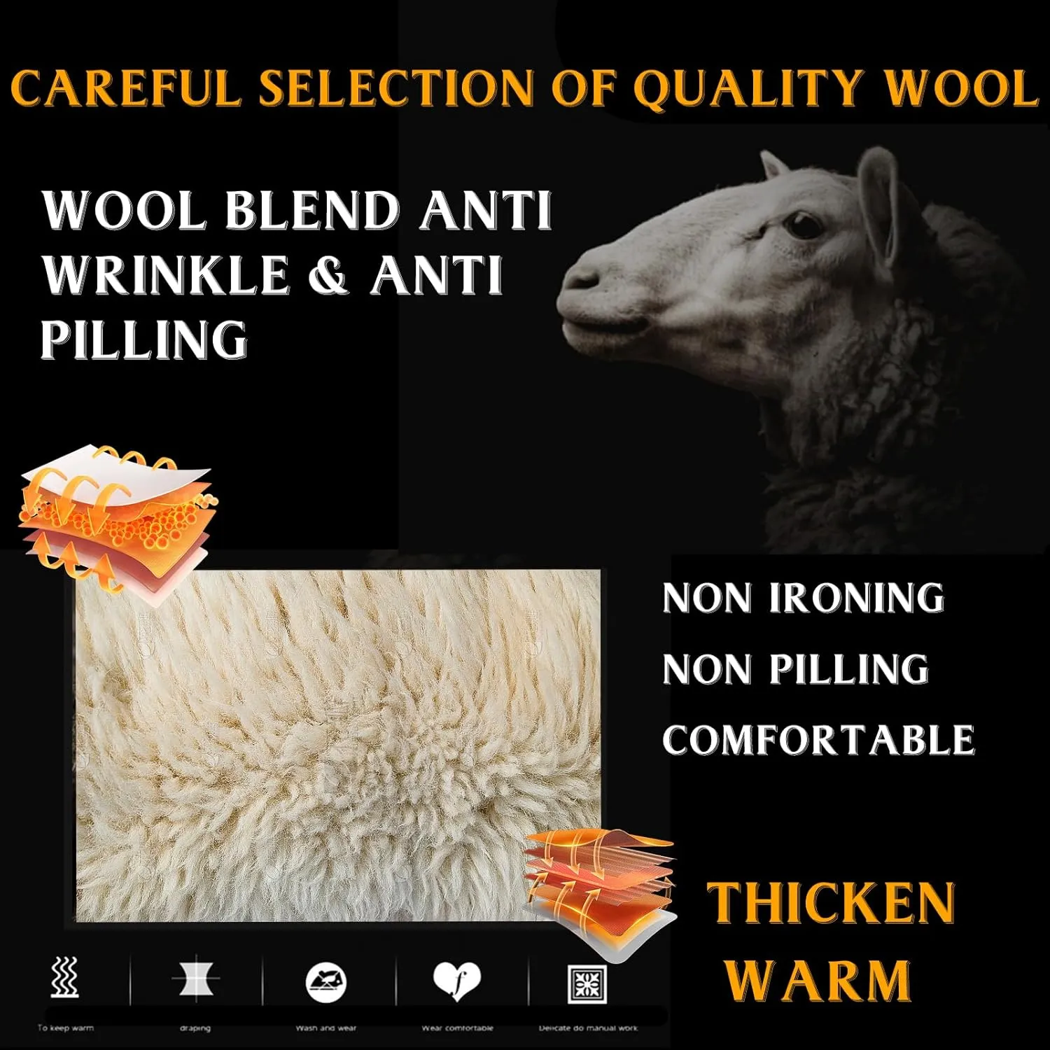 Men's Lamb Wool Bomber Coat Leather Sherpa Fleece Lined Jackets Heavyweight Suede Warm Winter Biker Coat Necklaces