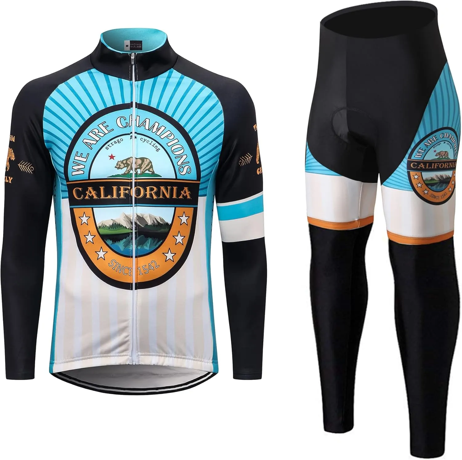 Men's Long Sleeve Cycling Mountain Bike Jackets Long Pants Set Suit