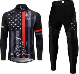 Men's Long Sleeve Cycling Mountain Bike Jackets Long Pants Set Suit