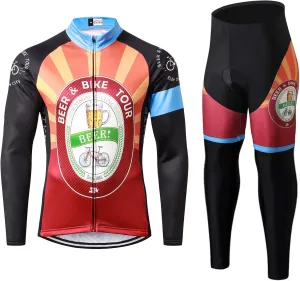 Men's Long Sleeve Cycling Mountain Bike Jackets Long Pants Set Suit