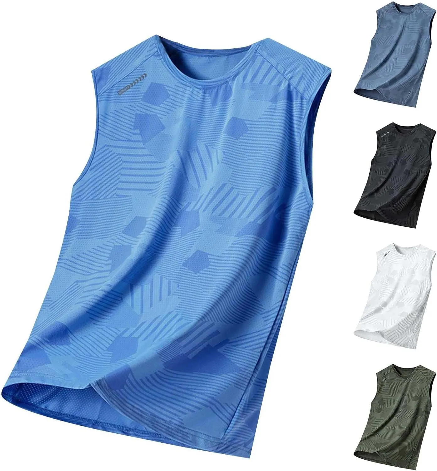 Men's Quick Dry Sport Tank Top Running Sport Mesh Active Athletic Tech Sleeveless Shirts Cool Workout Training Vest