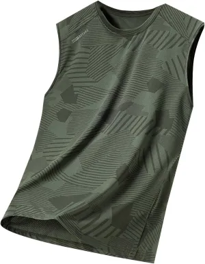 Men's Quick Dry Sport Tank Top Running Sport Mesh Active Athletic Tech Sleeveless Shirts Cool Workout Training Vest