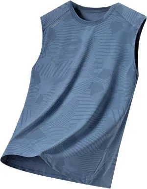 Men's Quick Dry Sport Tank Top Running Sport Mesh Active Athletic Tech Sleeveless Shirts Cool Workout Training Vest