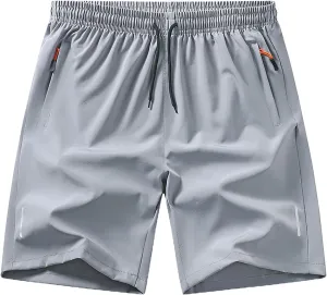 Men's Shorts Casual Straight Leg Casual Loose Fit Outdoor Lightweight Shorts Relaxed Beach Summer Zipper High Waisted Shorts