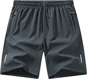Men's Shorts Casual Straight Leg Casual Loose Fit Outdoor Lightweight Shorts Relaxed Beach Summer Zipper High Waisted Shorts