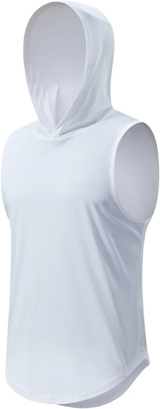 Men's Sun Protection Hoodie Sleeveless Tank Tops Fishing Hiking Sun Shirts Sleeveless Workout T Shirt Summer Tanks
