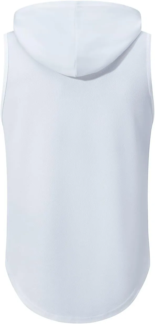 Men's Sun Protection Hoodie Sleeveless Tank Tops Fishing Hiking Sun Shirts Sleeveless Workout T Shirt Summer Tanks