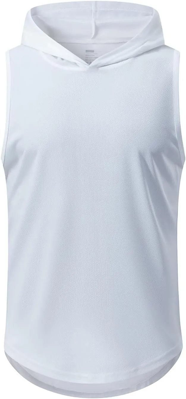 Men's Sun Protection Hoodie Sleeveless Tank Tops Fishing Hiking Sun Shirts Sleeveless Workout T Shirt Summer Tanks