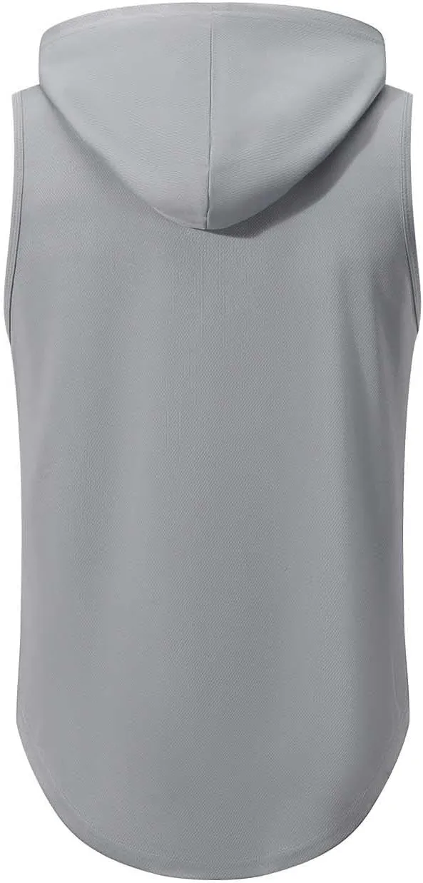 Men's Sun Protection Hoodie Sleeveless Tank Tops Fishing Hiking Sun Shirts Sleeveless Workout T Shirt Summer Tanks