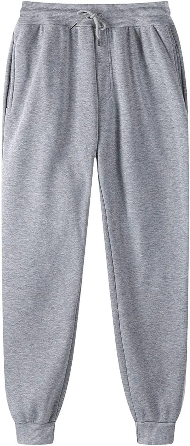Mens Sweatpants Fleece Large Size Sweatpants Plush Lined Thickening Cotton-Padded Trousers Casual Pants Sweatpants