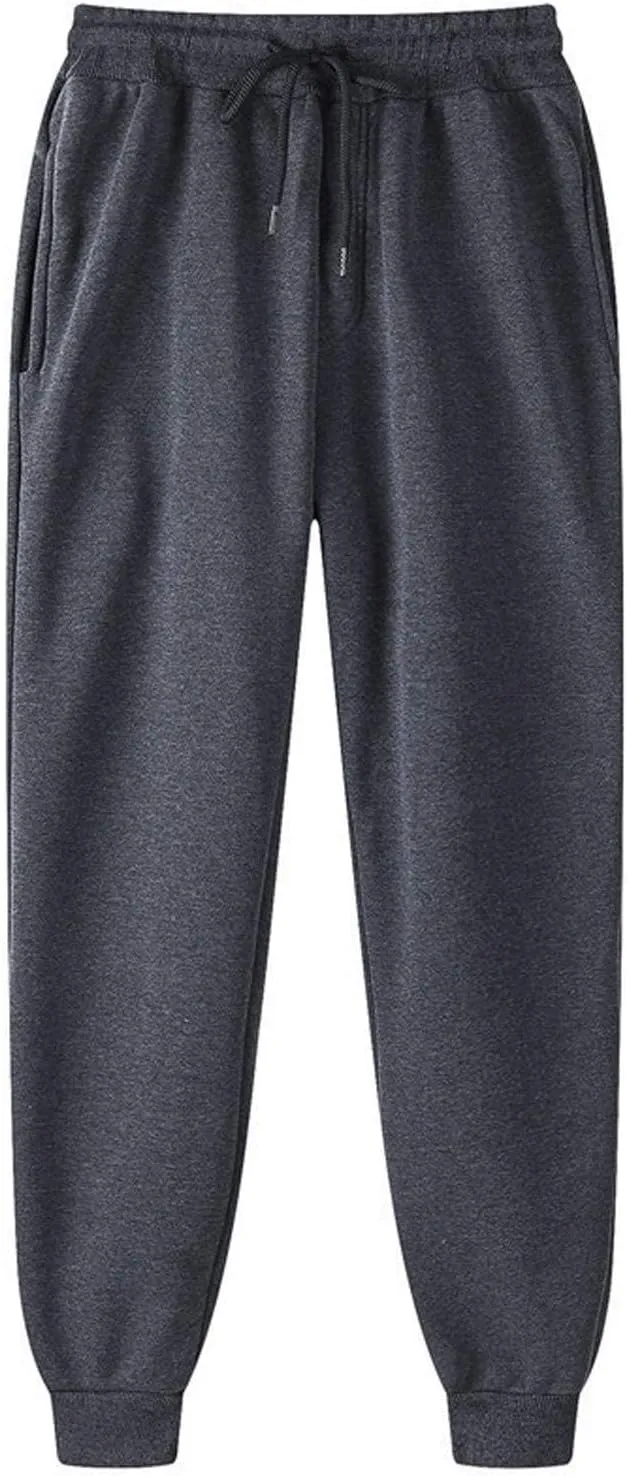 Mens Sweatpants Fleece Large Size Sweatpants Plush Lined Thickening Cotton-Padded Trousers Casual Pants Sweatpants