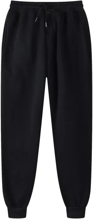 Mens Sweatpants Fleece Large Size Sweatpants Plush Lined Thickening Cotton-Padded Trousers Casual Pants Sweatpants