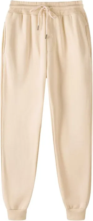 Mens Sweatpants Fleece Large Size Sweatpants Plush Lined Thickening Cotton-Padded Trousers Casual Pants Sweatpants