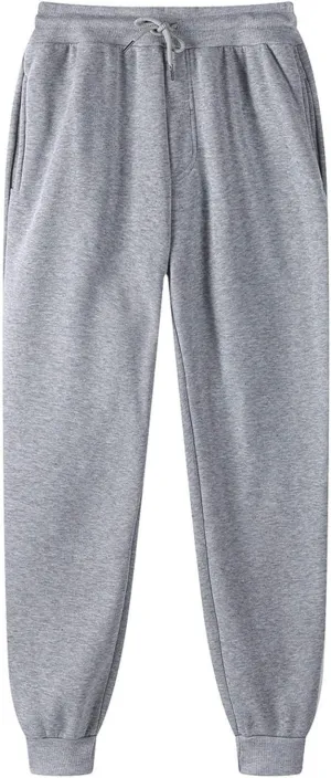 Mens Sweatpants Fleece Large Size Sweatpants Plush Lined Thickening Cotton-Padded Trousers Casual Pants Sweatpants