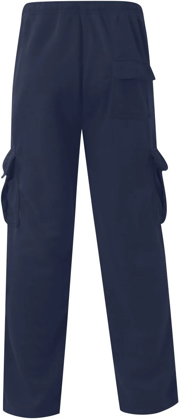 Mens Sweatpants Joggers Baggy Sweatpants Cargo Straight Leg Elastic Waist Pants Casual Drawstring Sweatpants