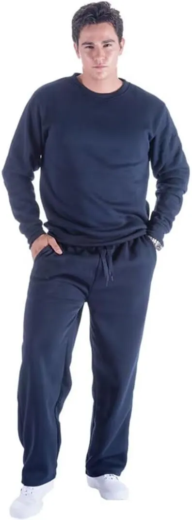 Mens Sweatpants Open Bottom, Basic Long Baggy Sweatpants for Athletic Running, Wide Leg Sweatpants Comfortable