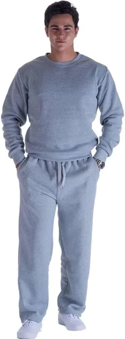 Mens Sweatpants Open Bottom, Basic Long Baggy Sweatpants for Athletic Running, Wide Leg Sweatpants Comfortable