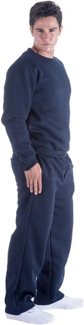 Mens Sweatpants Open Bottom, Basic Long Baggy Sweatpants for Athletic Running, Wide Leg Sweatpants Comfortable