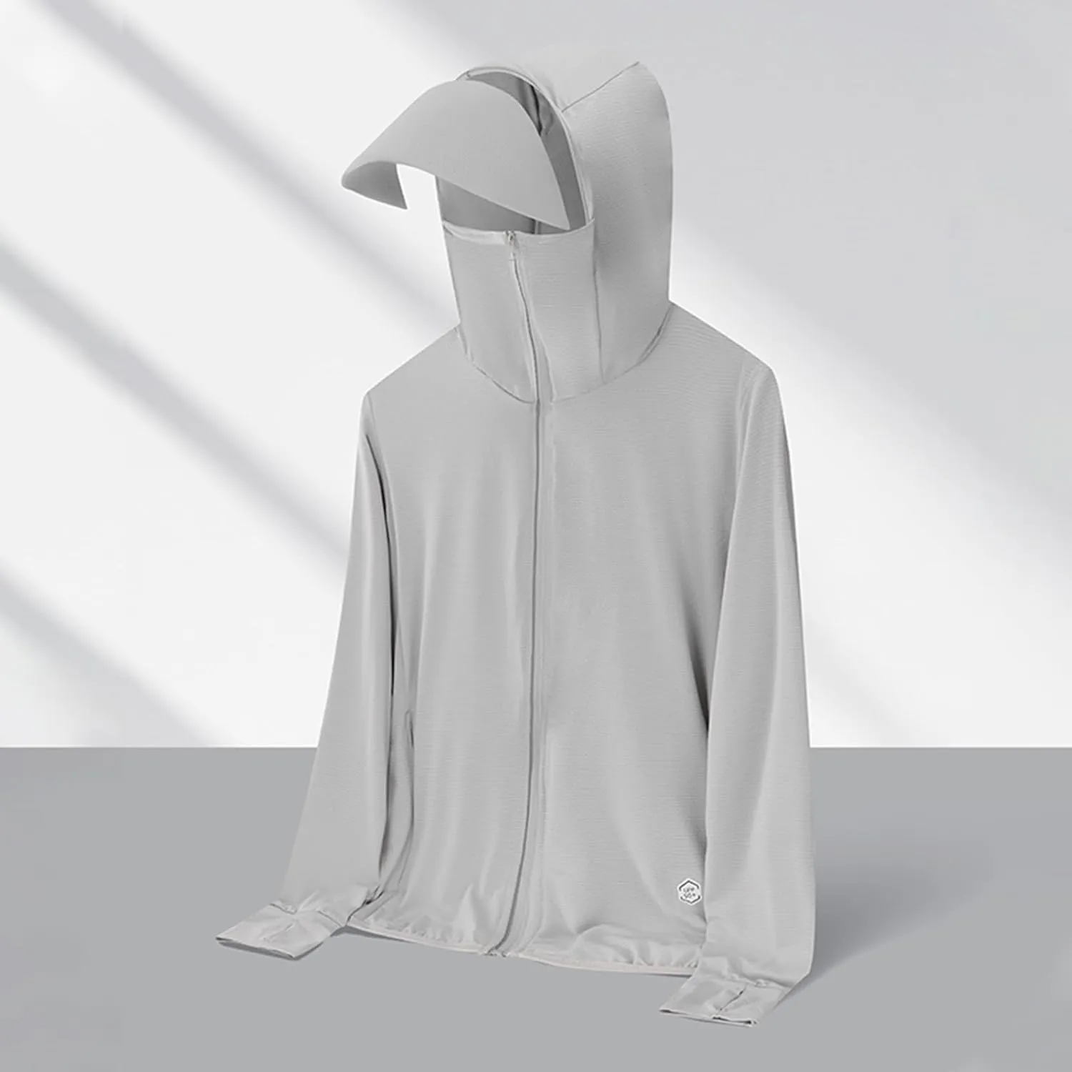 Mens UPF 50  Light Jacket Full Zip Sun Protection Hoodies Long Sleeve Stretch Cooling Shirt Unisex UV Hooded Jackets