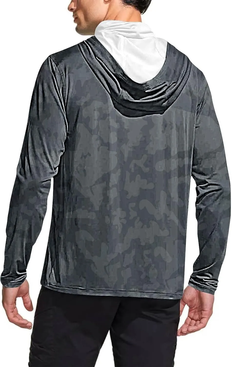 Men's UPF 50  Sun Protection Shirt with Mask Lightweight Long Sleeve Hooded Cooling Hiking Fishing Performance Shirts