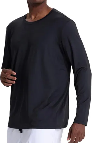 Men's UPF 50  Sun Protection UV SPF Shirts Long Sleeve Rash Guard Running Quick Dry T-Shirt Outdoor Lightweight Tops