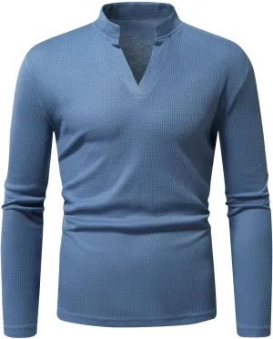 Mens V-Neck Sweater Shirt Solid Color Slim Fit Pullover Sweaters for Men Casual Long Sleeve Knit Jumper Tops