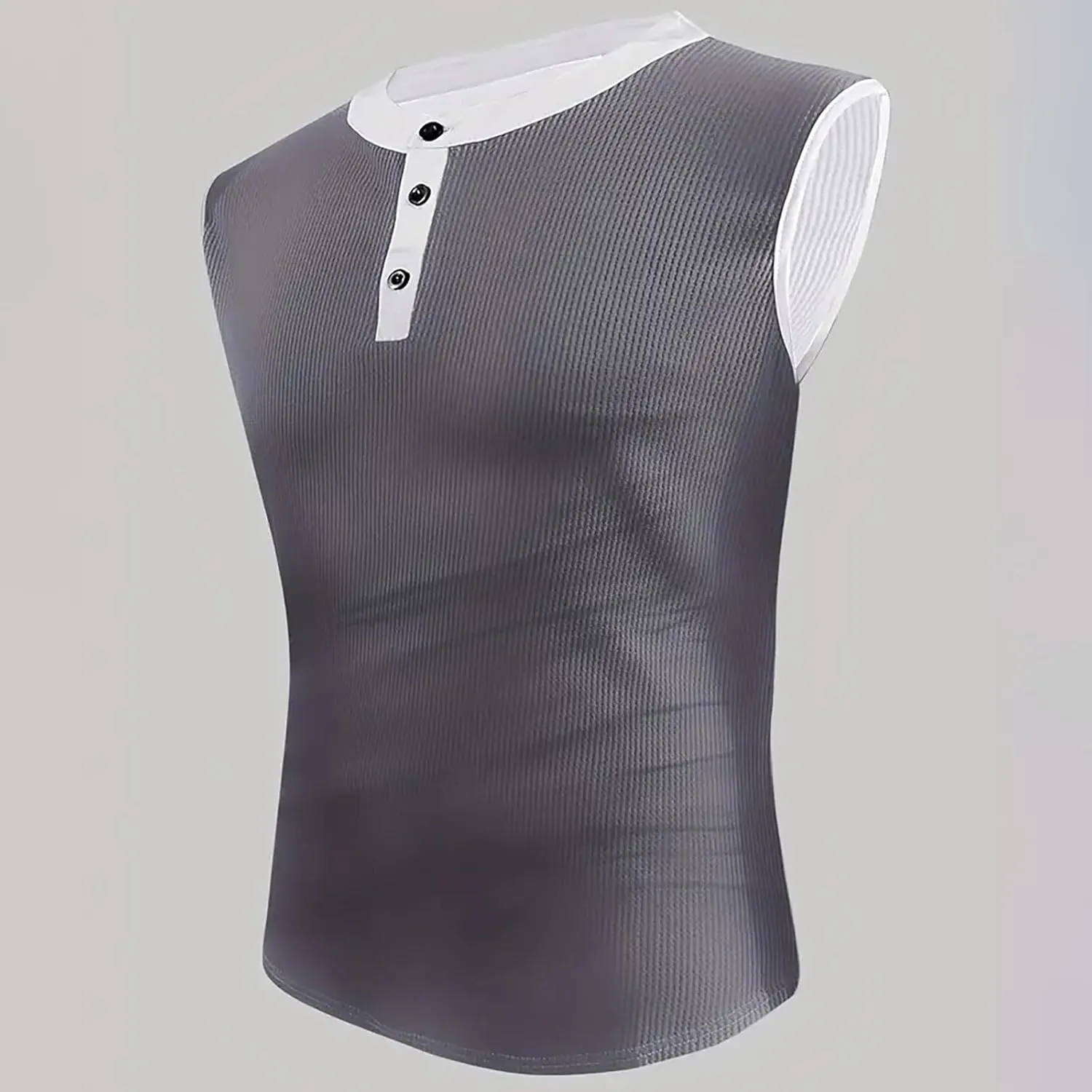 Men's Waffle Tank Tops Athletic Bodybuilding Gym Sleeveless Workout Muscle Cut Off Shirts Drying Compression Shirt