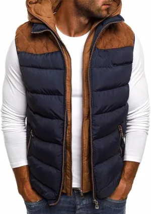 Men's Winter Hooded Vests Jacket 5 Colors Plus Size S-5XL Coat Parkas