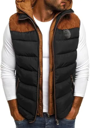 Men's Winter Hooded Vests Jacket 5 Colors Plus Size S-5XL Coat Parkas