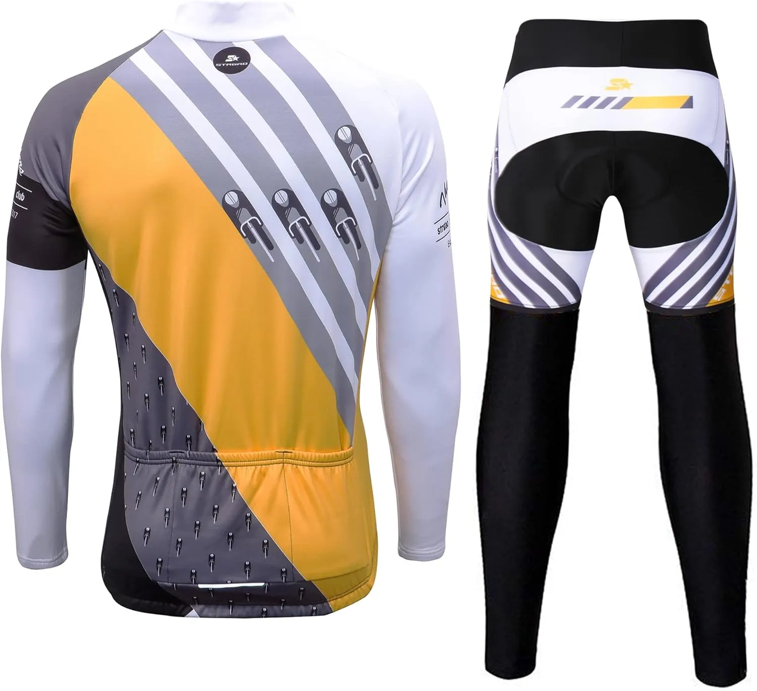 Men's Winter Thermal Cycling Mountain Bike Jackets Long Pants Set Suit