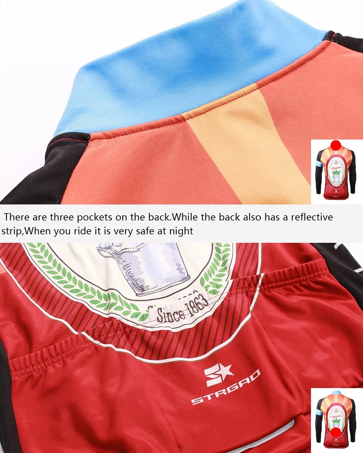 Men's Winter Thermal Cycling Mountain Bike Jackets Long Pants Set Suit