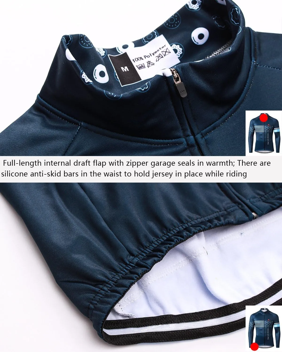Men's Winter Thermal Cycling Mountain Bike Jackets Long Pants Set Suit
