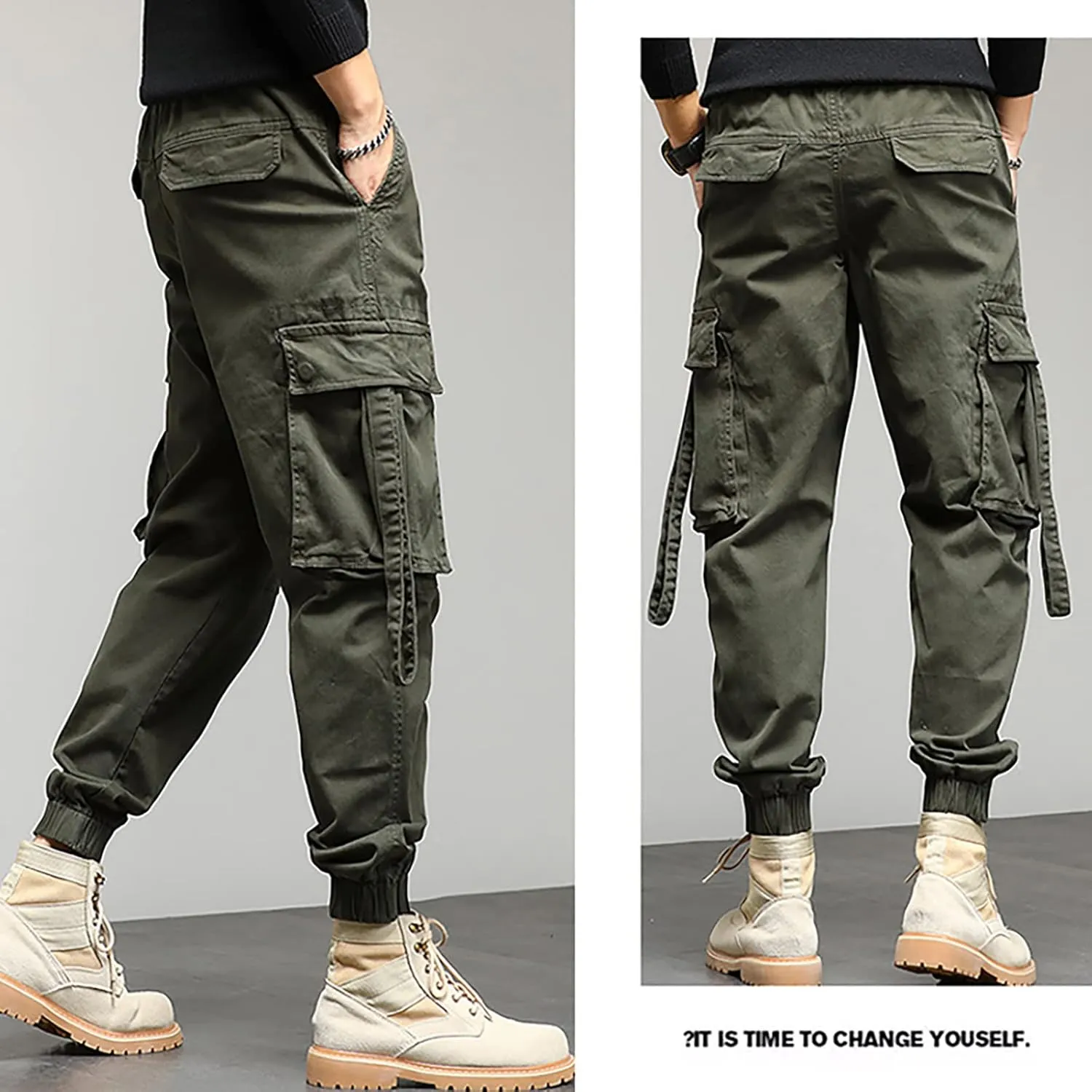 Mens Workout Cargo Sweatpants Sweatpants Long Pants Workout Trousers Men's Fleece Sweatpants Cotton Soft Sherpa Lined