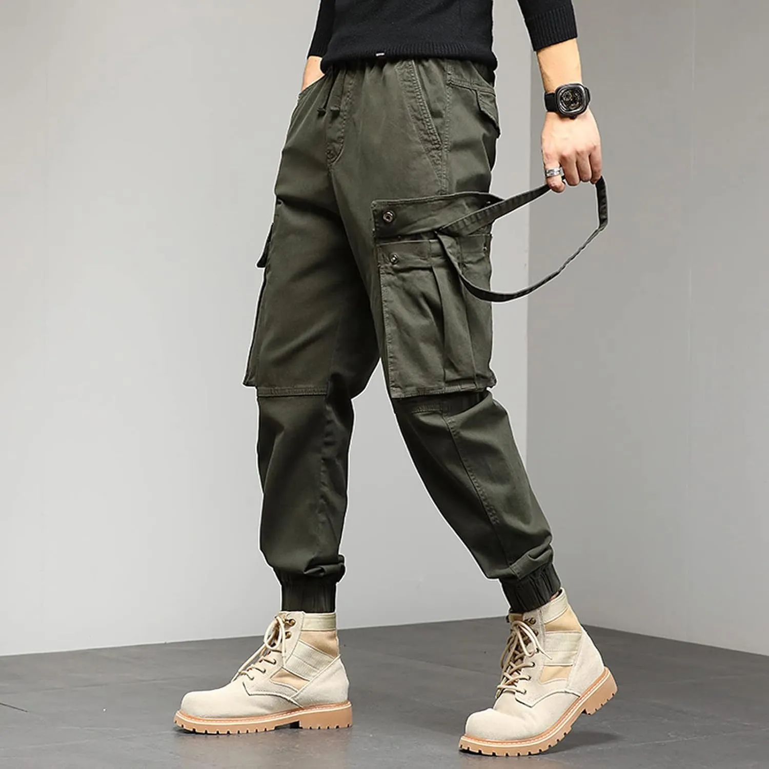 Mens Workout Cargo Sweatpants Sweatpants Long Pants Workout Trousers Men's Fleece Sweatpants Cotton Soft Sherpa Lined