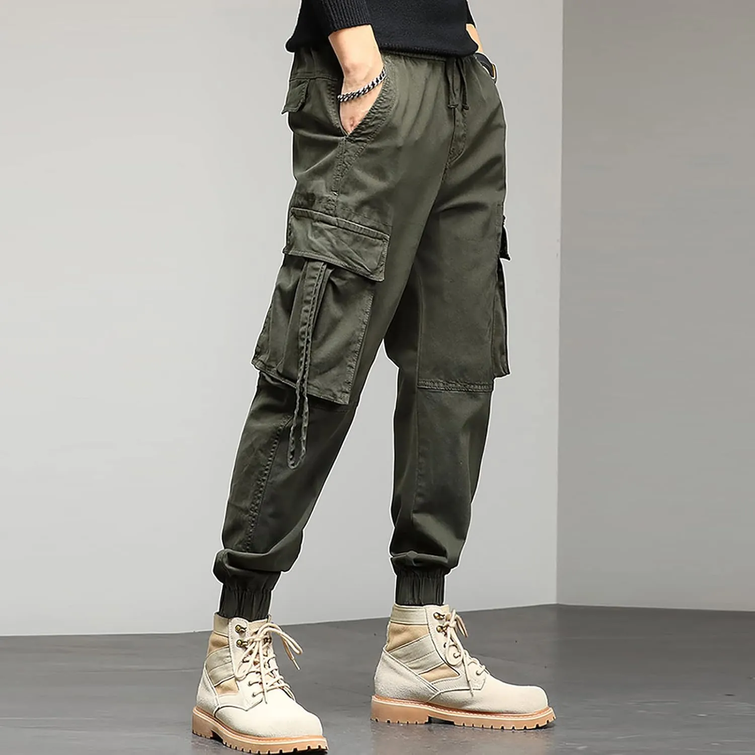 Mens Workout Cargo Sweatpants Sweatpants Long Pants Workout Trousers Men's Fleece Sweatpants Cotton Soft Sherpa Lined