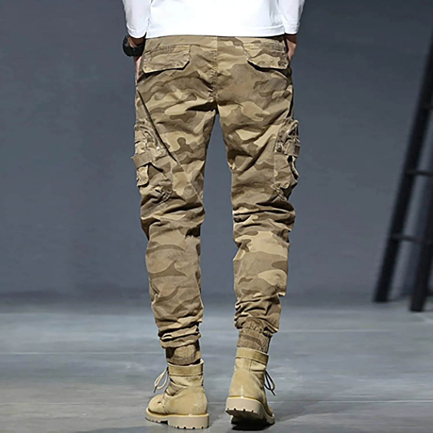 Mens Workout Cargo Sweatpants Sweatpants Zip Pocket Men's Sweatpants with Zipper Pockets Open Bottom Workout Joggers
