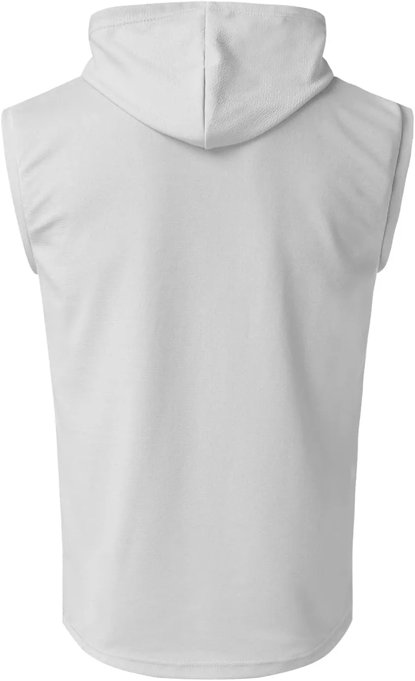 Men's Workout Hooded Tank Tops Summer Quick Dry Sleeveless Muscle Cut Off Shirts Bodybuilding Gym Athletic Vests Tee