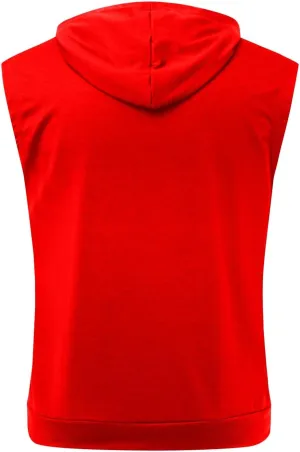 Mens Workout Hooded Tank Tops Zip Up Sleeveless Gym Shirts Slim T Shirt Bodybuilding Hoodies