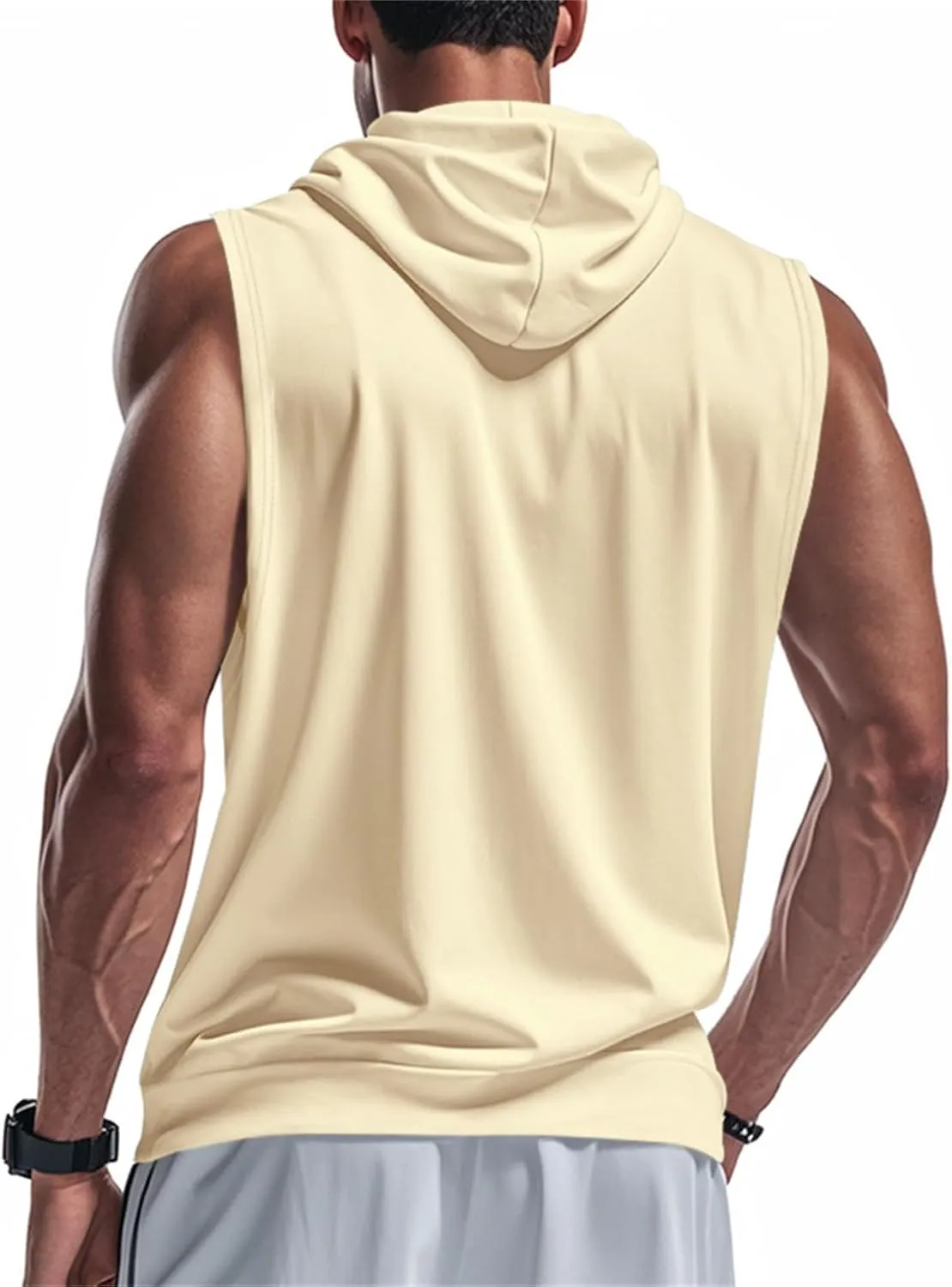 Men's Workout Hooded Tank Tops Zip Up Sleeveless Hoodie Bodybuilding Fitness Gym Muscle Cut Off T Shirt Training Vest